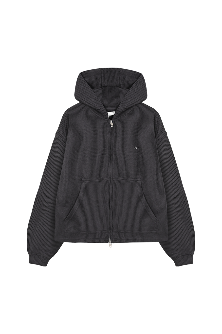 Asher Ribbed Hoodie - Grey