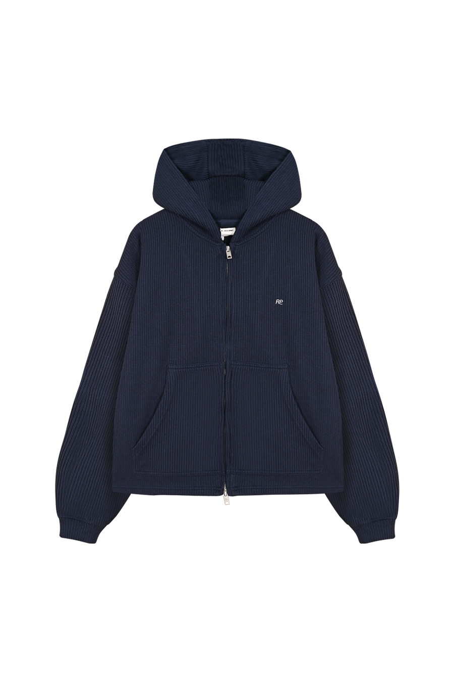 Asher Ribbed Hoodie - Navy