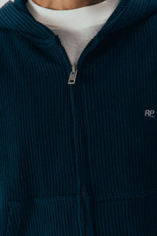 Ribbed Knit Hoodie