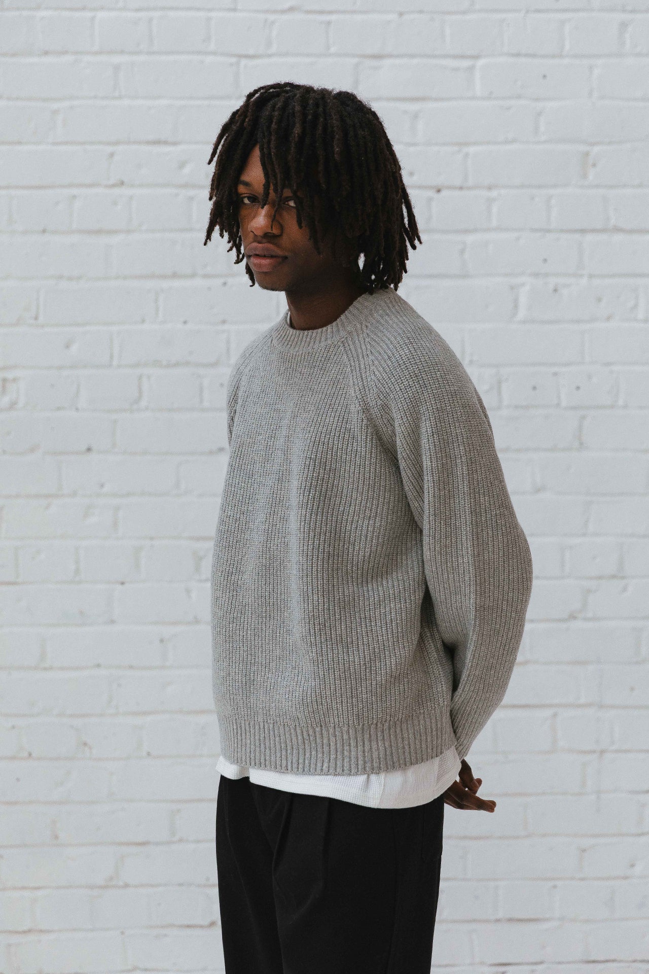 Vince Fisherman Jumper - Light Grey