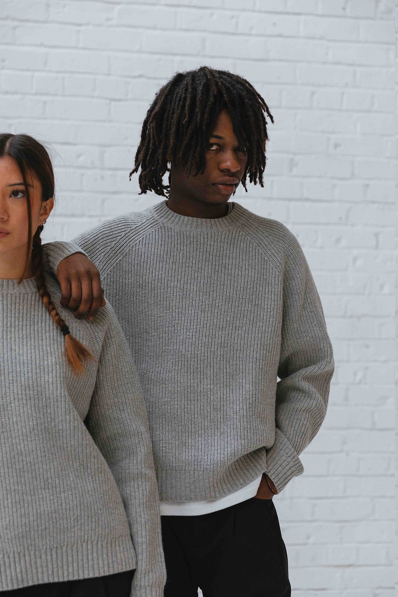 Vince Fisherman Jumper - Light Grey