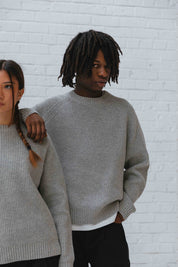 Vince Fisherman Jumper - Light Grey