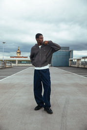 Ribbed Knit Hoodie - Grey