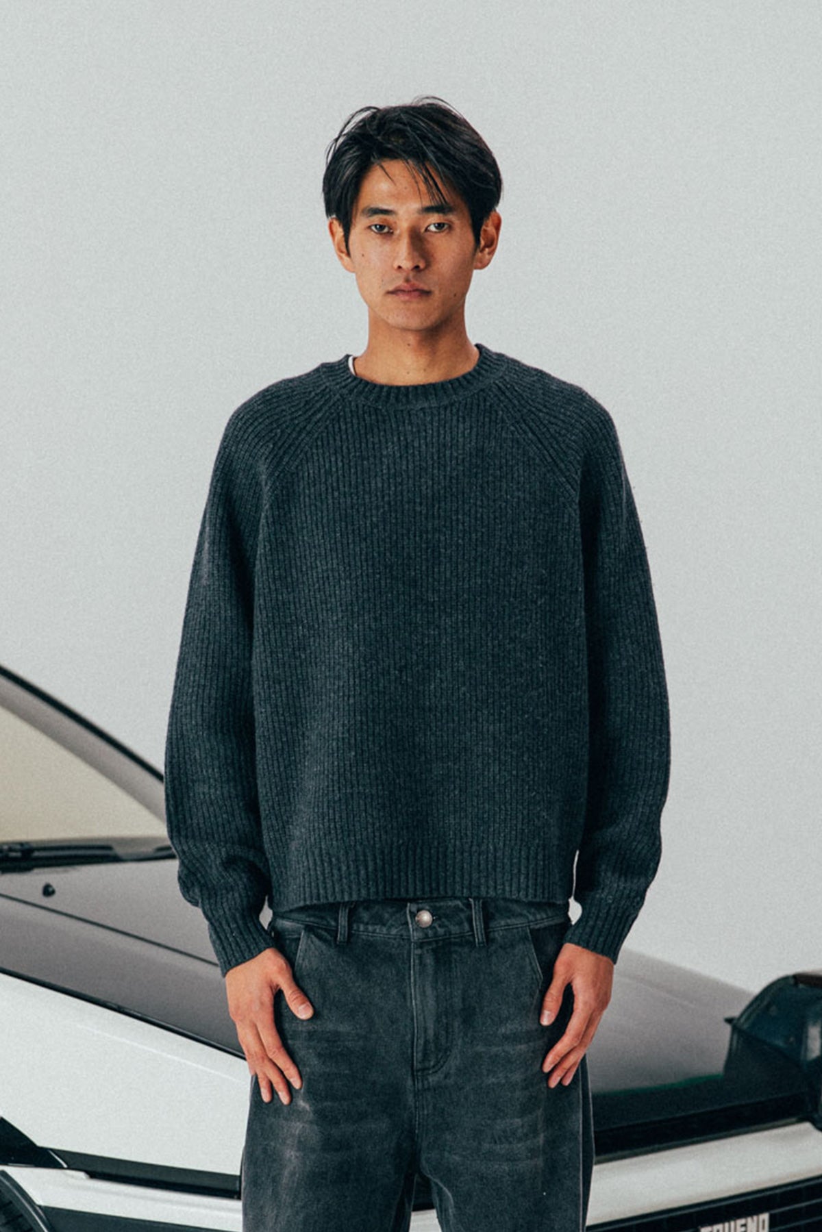 Fisherman Knit Jumper - Charcoal