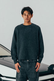 Fisherman Knit Jumper - Charcoal