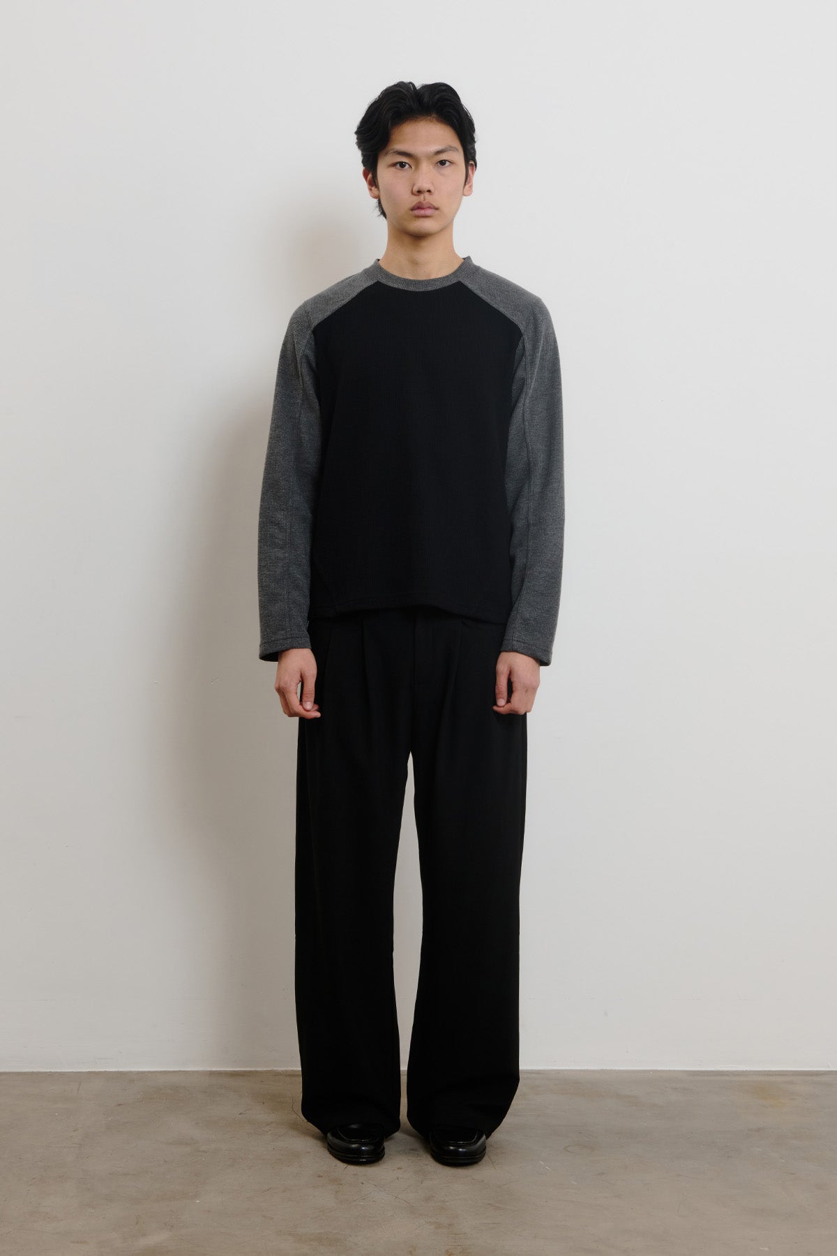 Koa Waffle Top, Black/Grey