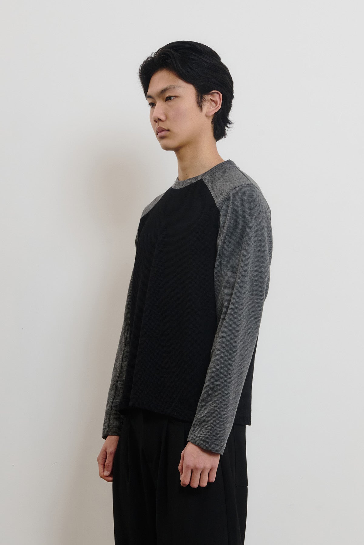 Koa Waffle Top, Black/Grey
