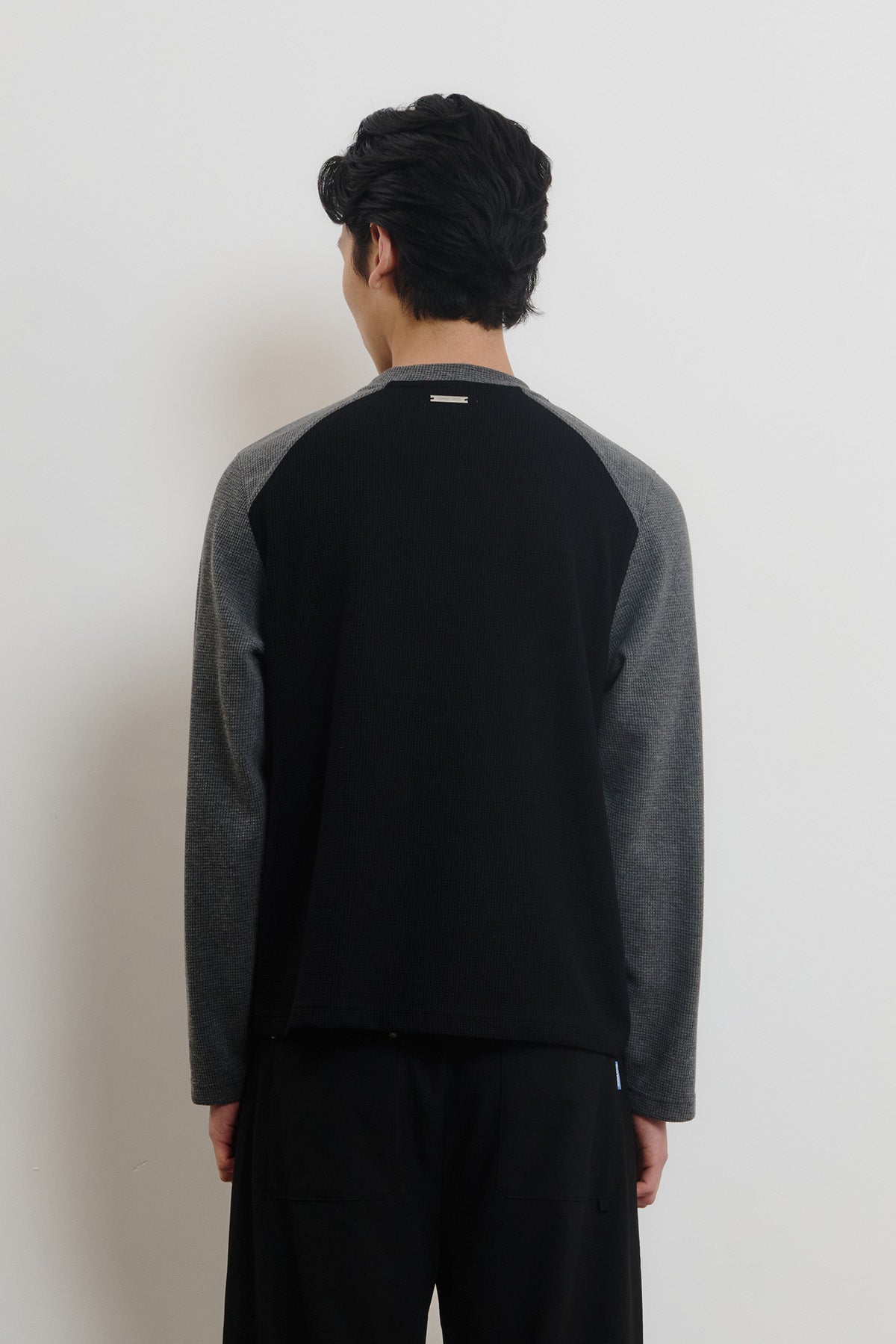 Koa Waffle Top, Black/Grey