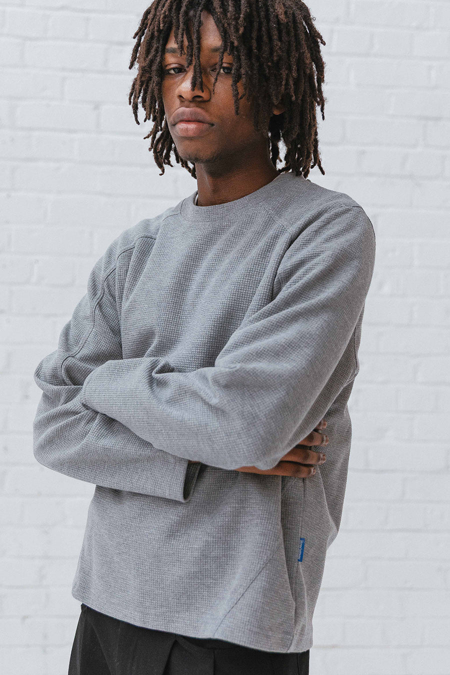 Koa Waffle Top, Light Grey