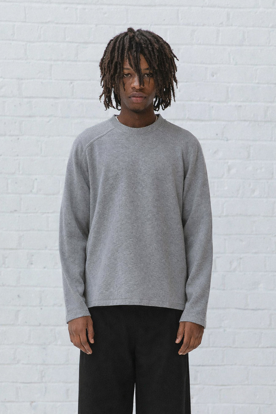Koa Waffle Top, Light Grey
